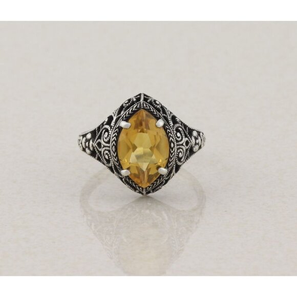 Sterling Silver Natural Citrine Ring Size 9 - Picture 1 of 8